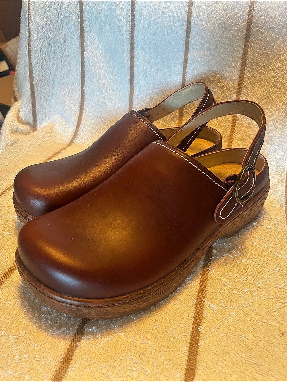 Alegria OLe-693 Leather Clogs in Brown EU 38